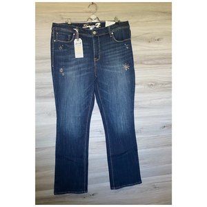Like New Lane Bryant Seven7 Embellished Bootcut Jeans, Dark Denim